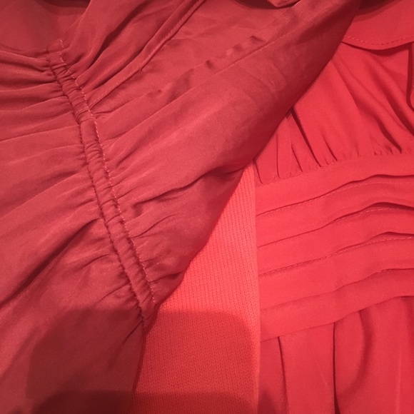 *DONATED* Burnt orange silk blouse w/ ruffle - Picture 7 of 7